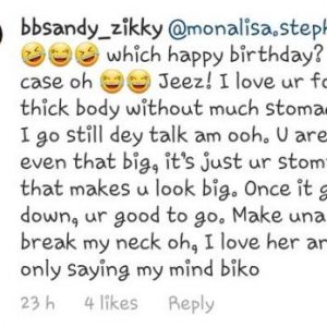 Actress, Monalisa Stephen Slams A Nossy Follower 