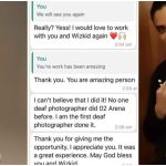 Wizkid’s ‘Deaf’ Photographer Who Covered His 02 Concert (Screenshots)