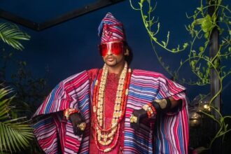 Denrele Edun discussing the Denrele Edun ageless skin glow during a radio interview on Max FM.