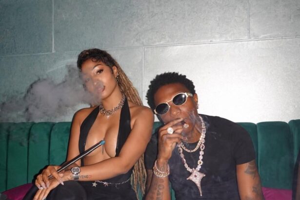 Shenseea enjoying fufu and okro served by Wizkid, sharing a joyful moment during their meet-up.