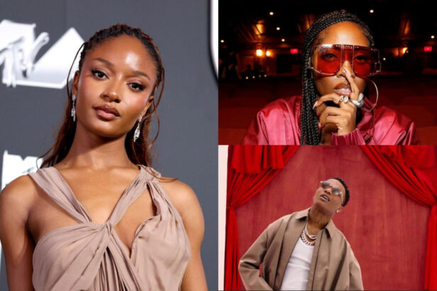 Ayra Starr discussing her favorite Afrobeats artists Tiwa Savage, Wizkid, and Rema during an interview.