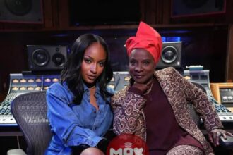 Angelique Kidjo and Ayrastarr promoting their new Afrobeats collaboration, “Aye Kan (Are You Coming Back?)